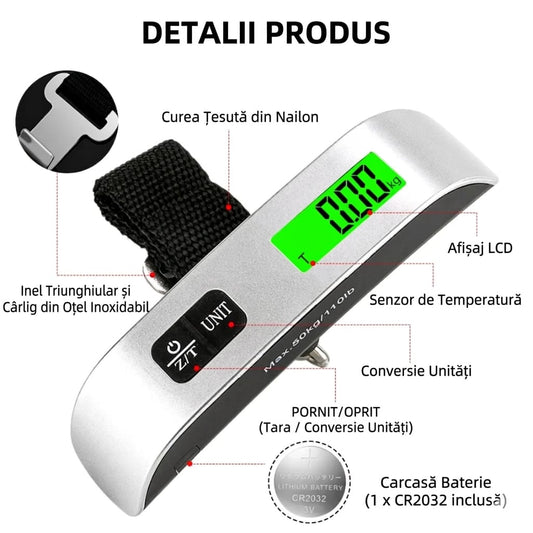 Cântar Electronic de Bagaje Premium – Precizie și Confort în Fiecare Călătorie