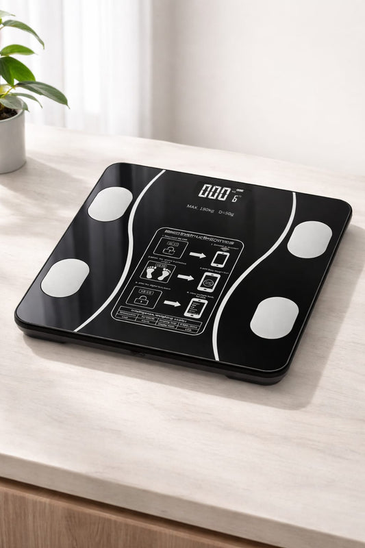 1+1 GRATIS Cantar Inteligent, Conexiune Bluetooth, Afisaj LCD, Masoara Indicii Corporali, Din Sticla Securizata