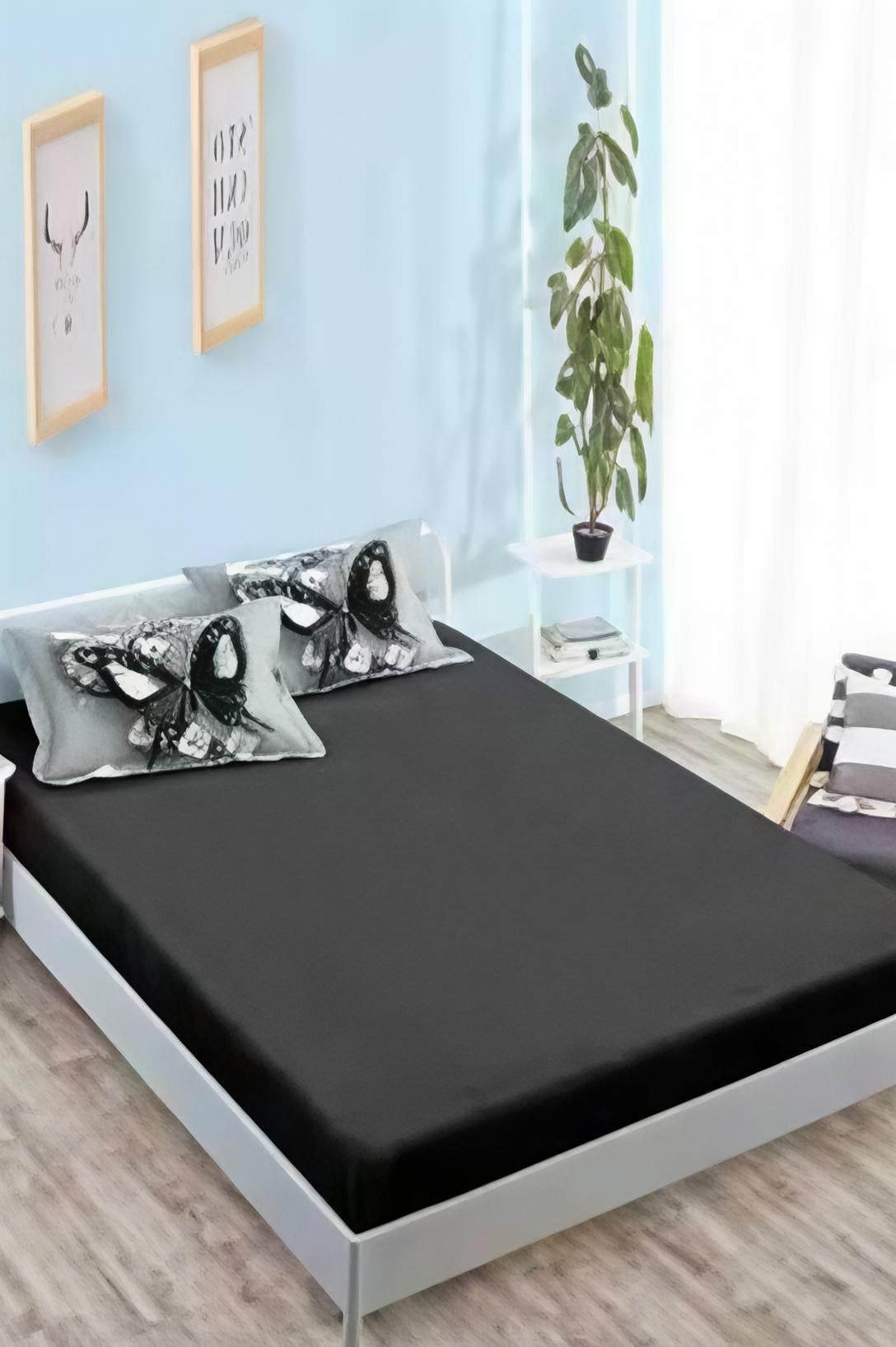 Lenjerie de Pat Dublu din Finet,cu Elastic, 6 Piese cu 4 Fețe de Pernă – Cod: F346