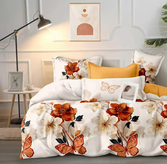 Lenjerie de Pat Dublu din Finet,cu Elastic, 6 Piese cu 4 Fețe de Pernă – Cod: F357