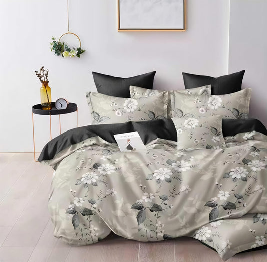 Lenjerie de Pat Dublu din Finet, cu Elastic, 6 Piese cu 4 Fețe de Pernă – Cod: F362