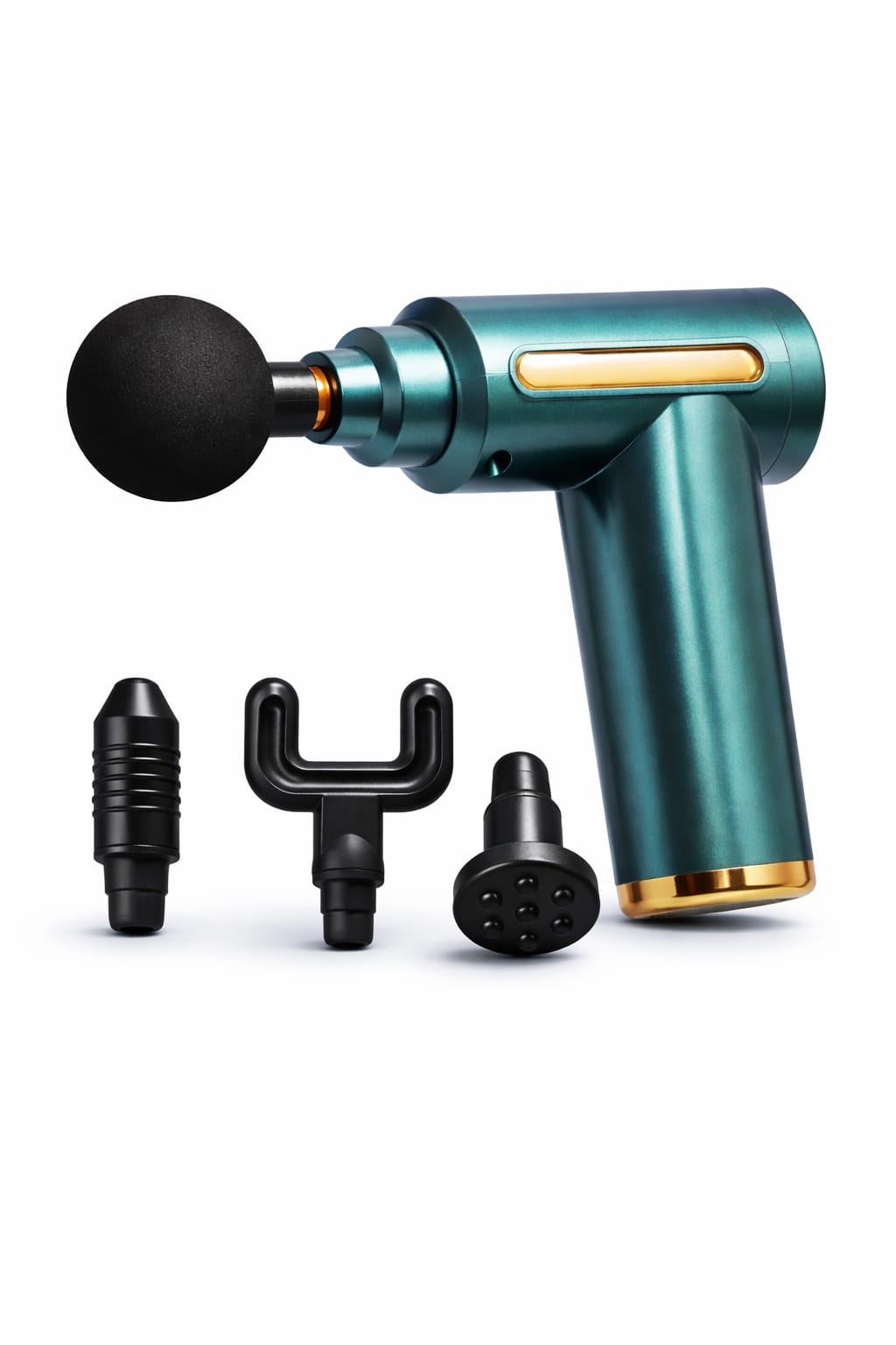Aparat pentru Masaj Profesional Tip Pistol, cu reglare multi-nivel,4 Capete,3200 Percutii/Minut