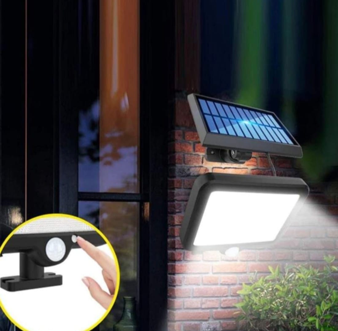 1+1 Lampa solara, LED, telecomanda, senzor de miscare si lumina, 260 LM, rezistenta la apa