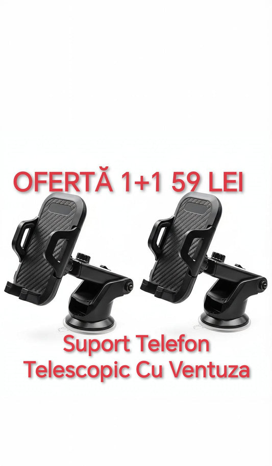 OFERTA 1+1 Suport Telefon Telescopic Cu Ventuza 360