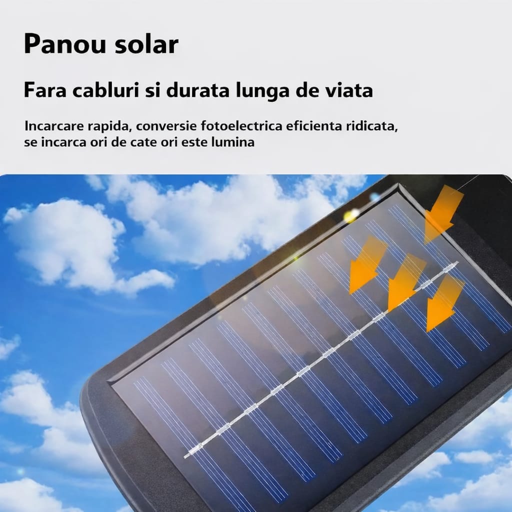 PACHET 4X LAMPI SOLARE 300W cu Senzor de Miscare si Telecomanda