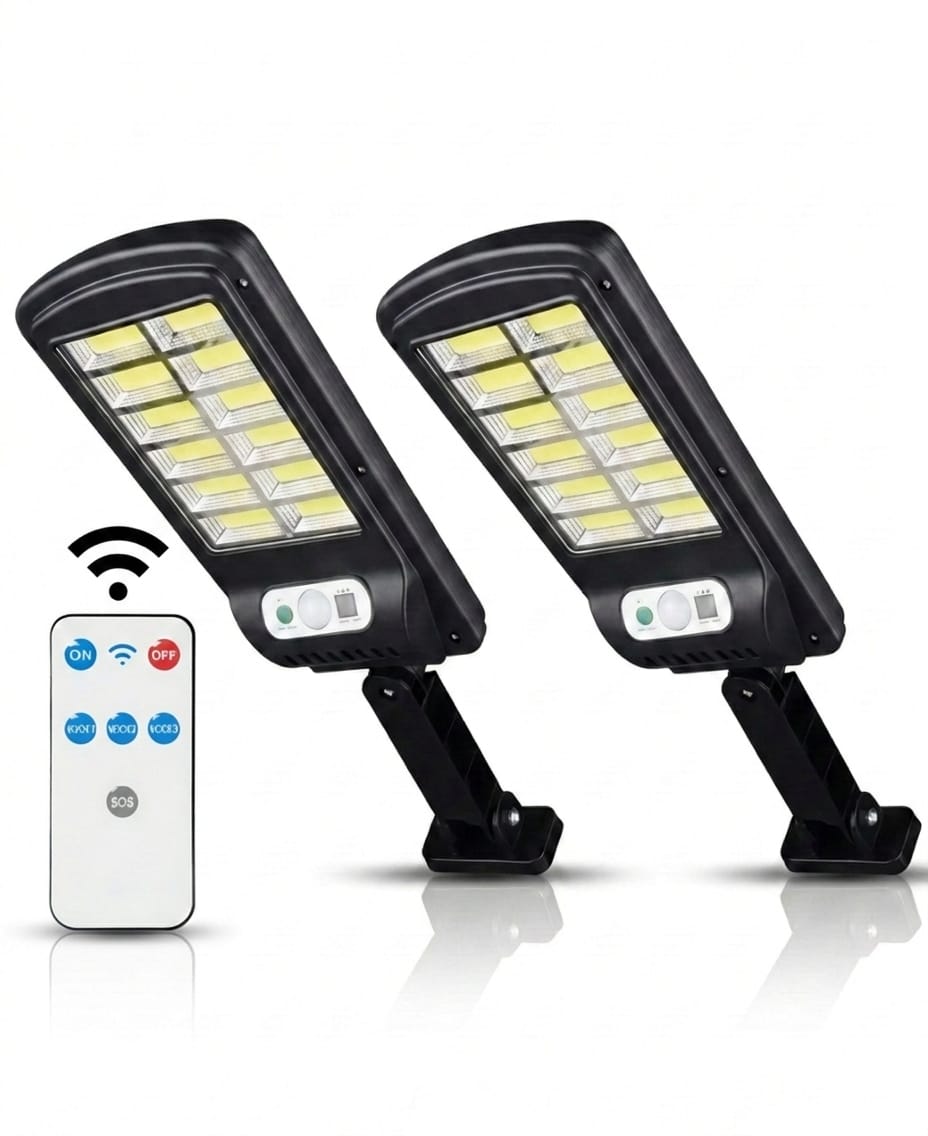 Oferta 1+1 GRATIS – Lampa Solara 300W 12 CELULE cu Senzor de Miscare si Telecomanda