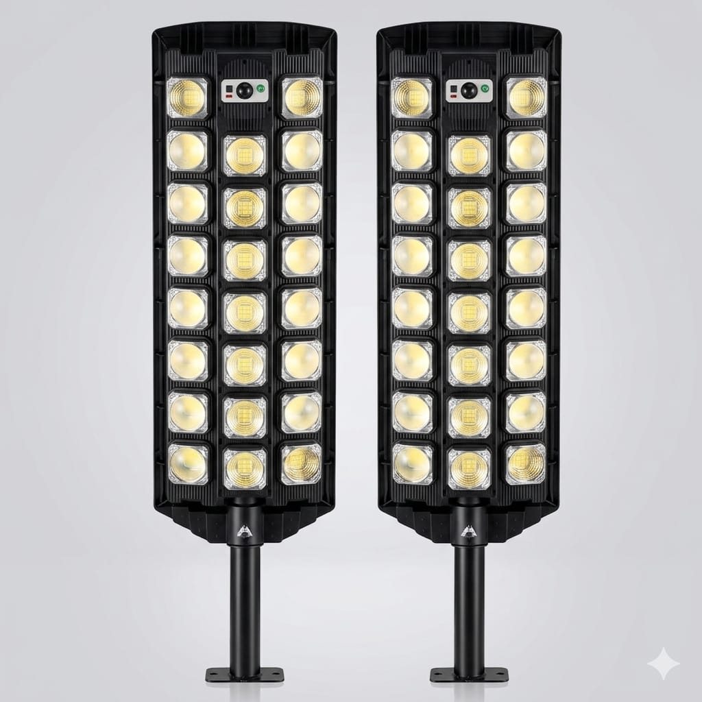PACHET 2 x Lampă Solară GIGANT 1000W – Total 1196 LED-uri! 🔥