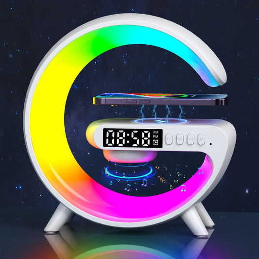 1+1 GRATUIT Lampă LED RGB cu Difuzor Bluetooth și Ceas Digital G63 – Lumină Ambientală Smart cu Sunete Relaxante