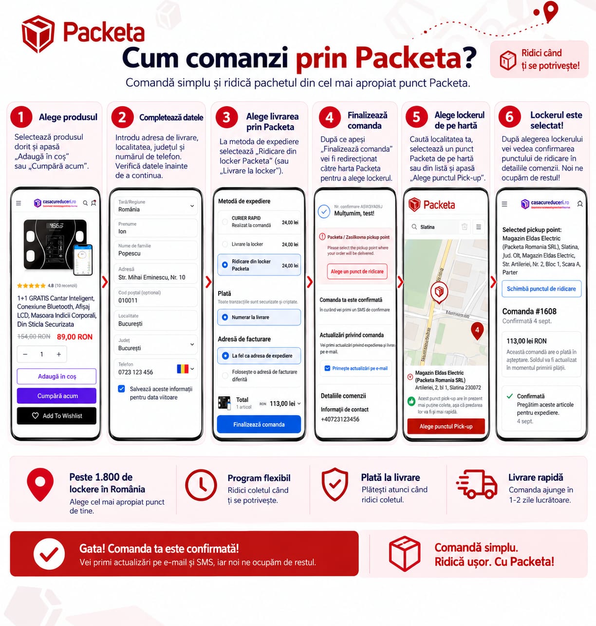 Cum alegi un punct Packeta