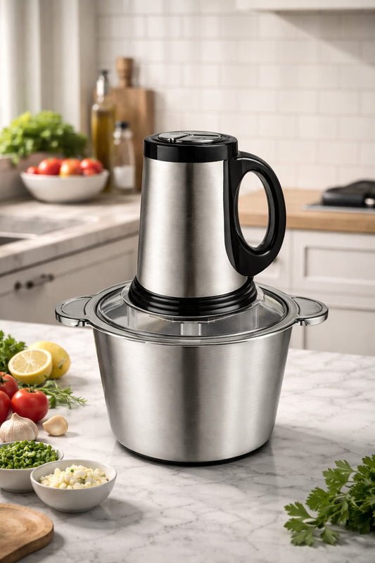 Blender si Tocator Electric Universal Bol 3L Inox, 4 Lame din otel de inalta calitate